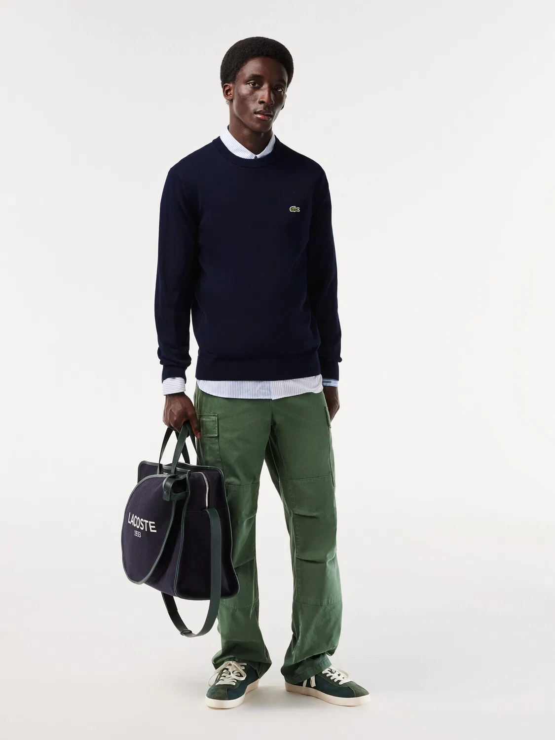 Мужской пуловер стандартного кроя Lacoste, темно-синий — фото 2
