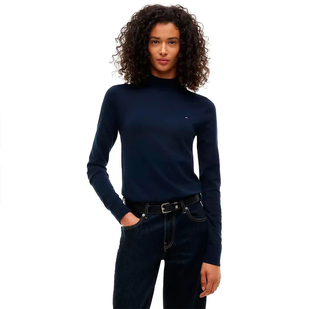 Женский свитер с хлопковым трикотажем Tommy hilfiger, Blue