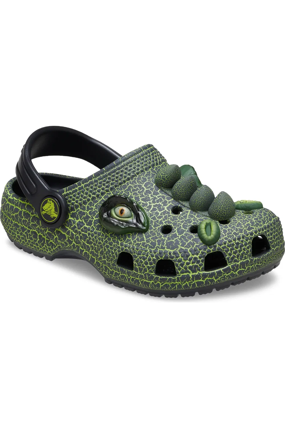 Детские сабо с динозавром Classic IAM Scary Dino Clog CROCS, зеленый/черный