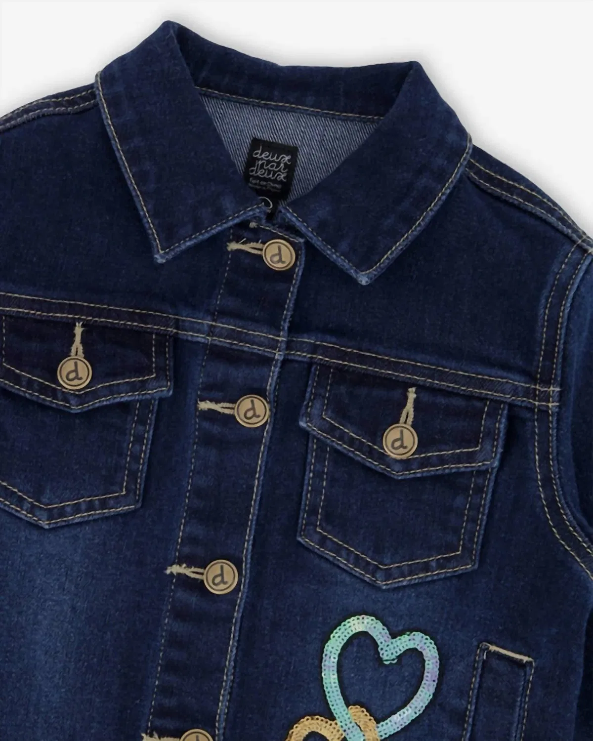 Детская куртка для девочек с принтом Dariana Deux par Deux, Navy Denim — фото 3