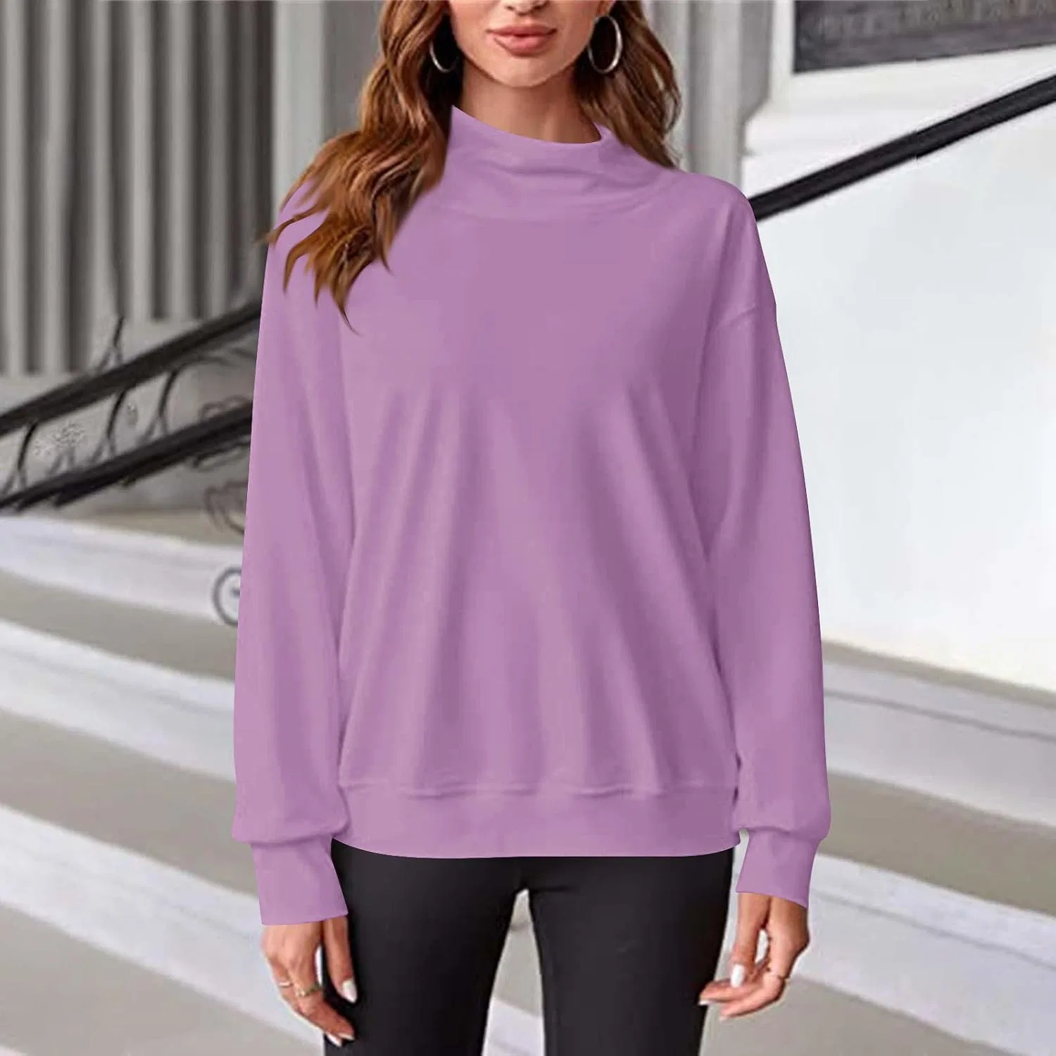 Женский свитшот с принтом, модель Cute Oversized, #J-purple — фото 2