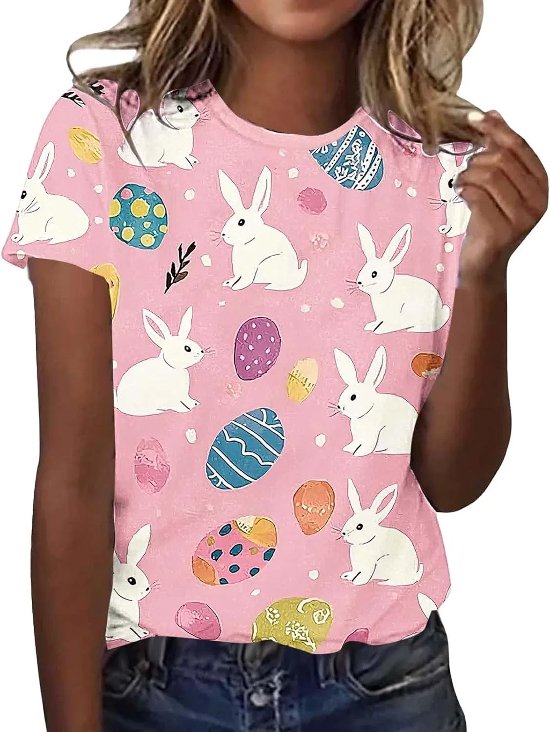 Женская футболка с кроликами Easter, Pink