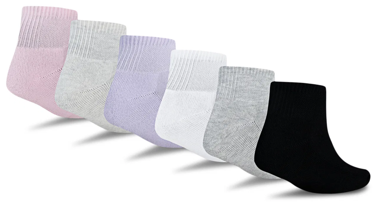 Носки для девочек Everyday Essentials 6 Pack Quarter Socks Jordan, цвет White/Purple/Pink Foam — фото 2