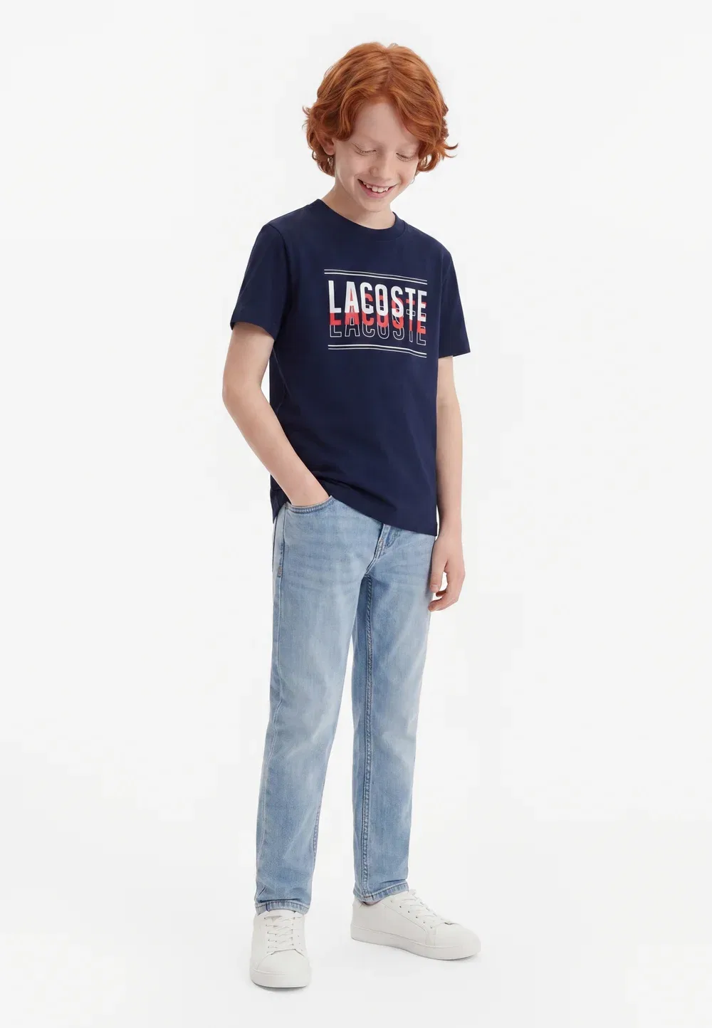 Футболка с графическим принтом - футболка с принтом Lacoste, Marine