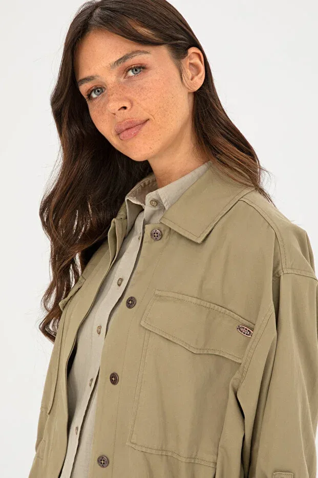 Женская куртка цвета хаки 50284004 -vr027 U.S. Polo Assn. — фото 2