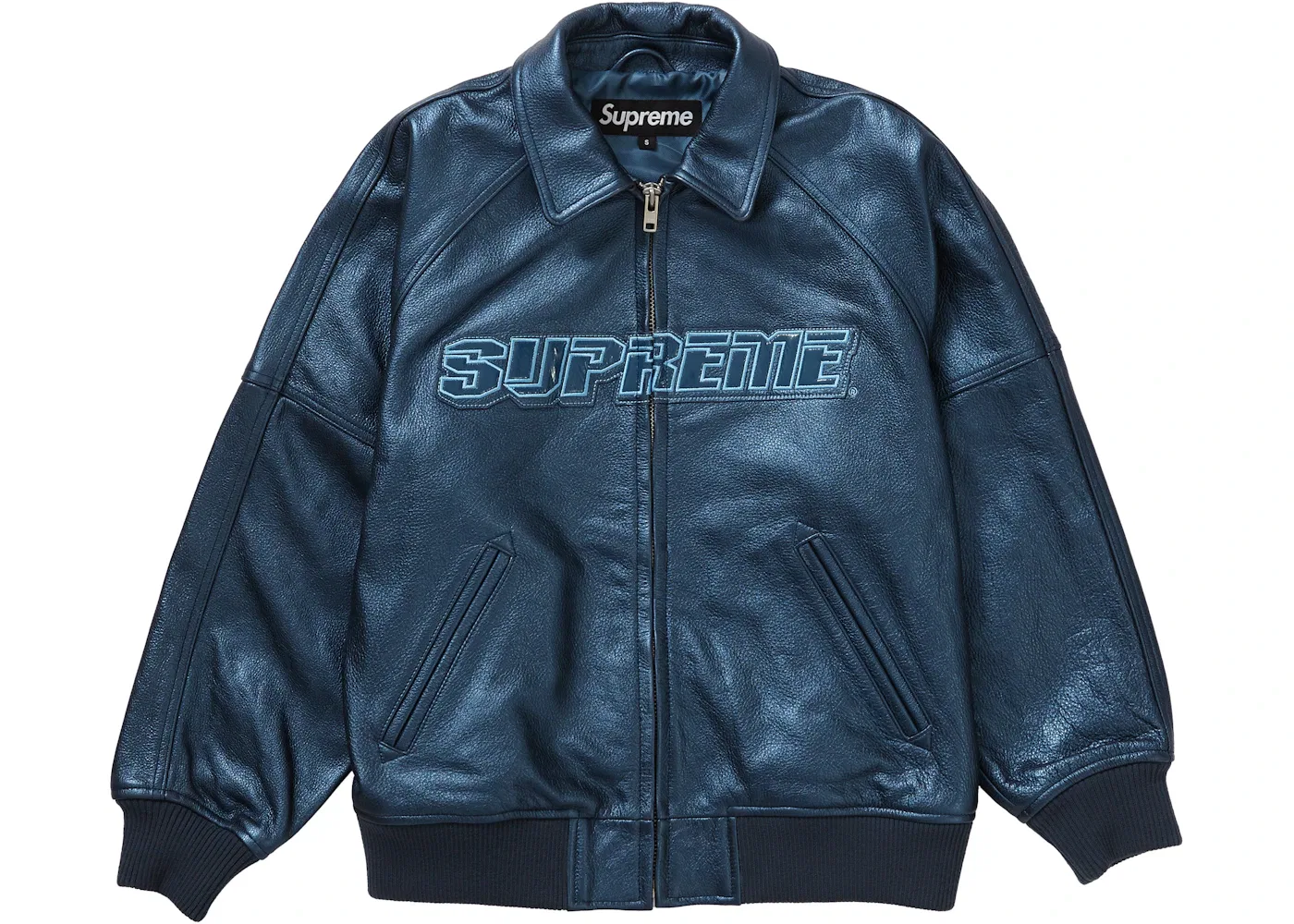 Мужская кожаная бомбер с принтом Silver Surfer Supreme, Blue