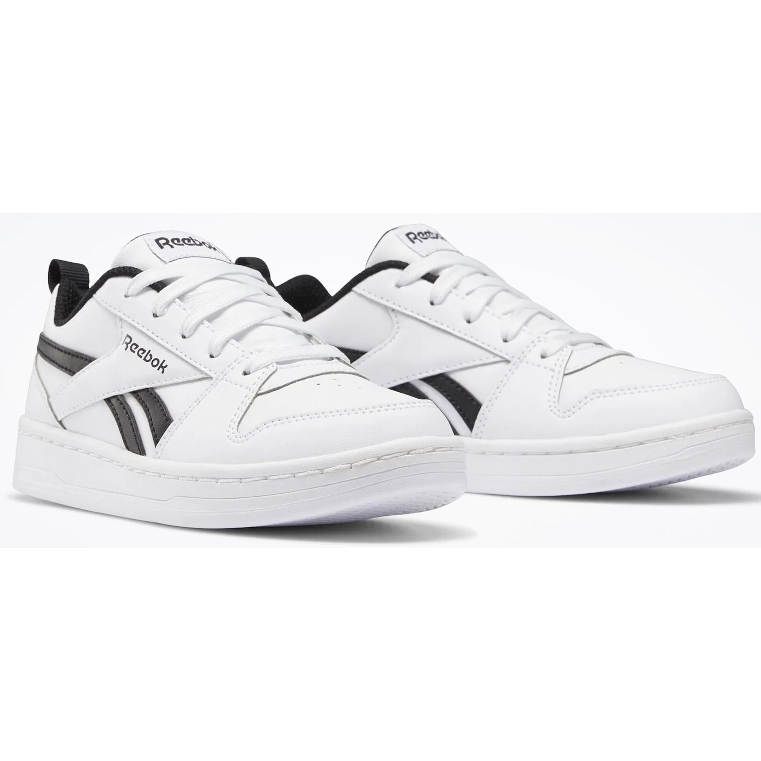 Детские кроссовки на шнуровке Reebok Classic, White/Black — фото 2