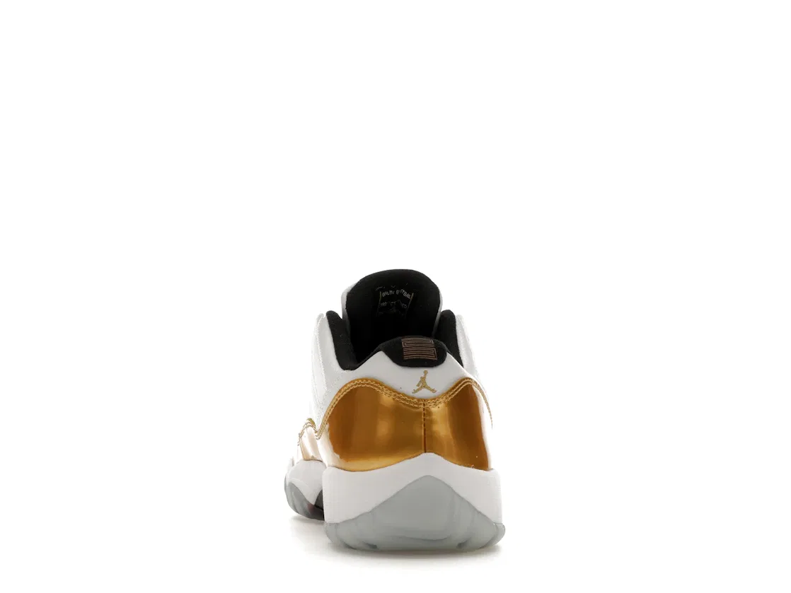 Детские кроссовки с высоким верхом Jordan 11 Retro Low Closing Ceremony Jordan, White/Metallic Gold Coin-Black — фото 4