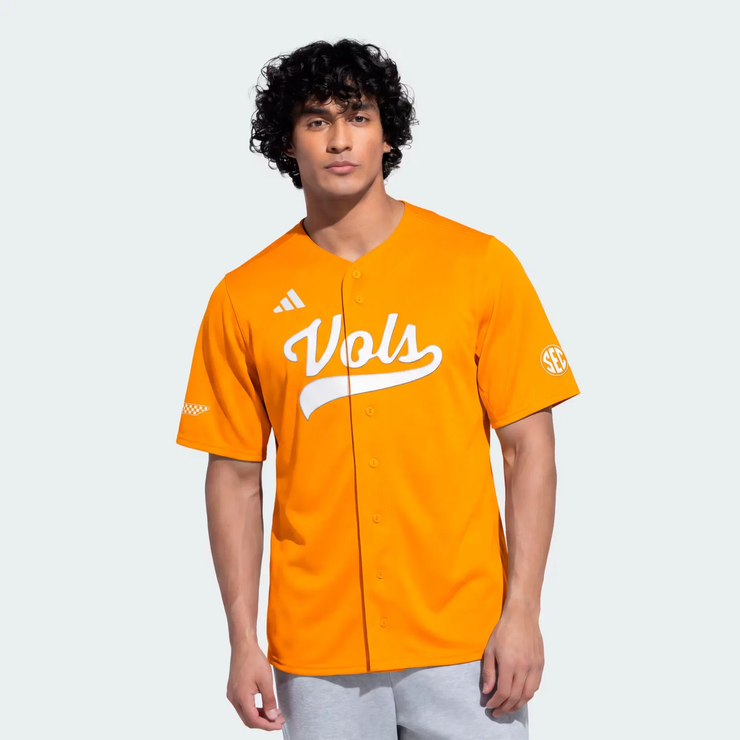 Мужская бейсбольная джерси с полной застежкой на пуговицы Tennessee Volunteers Adidas Performance, ярко-оранжевый