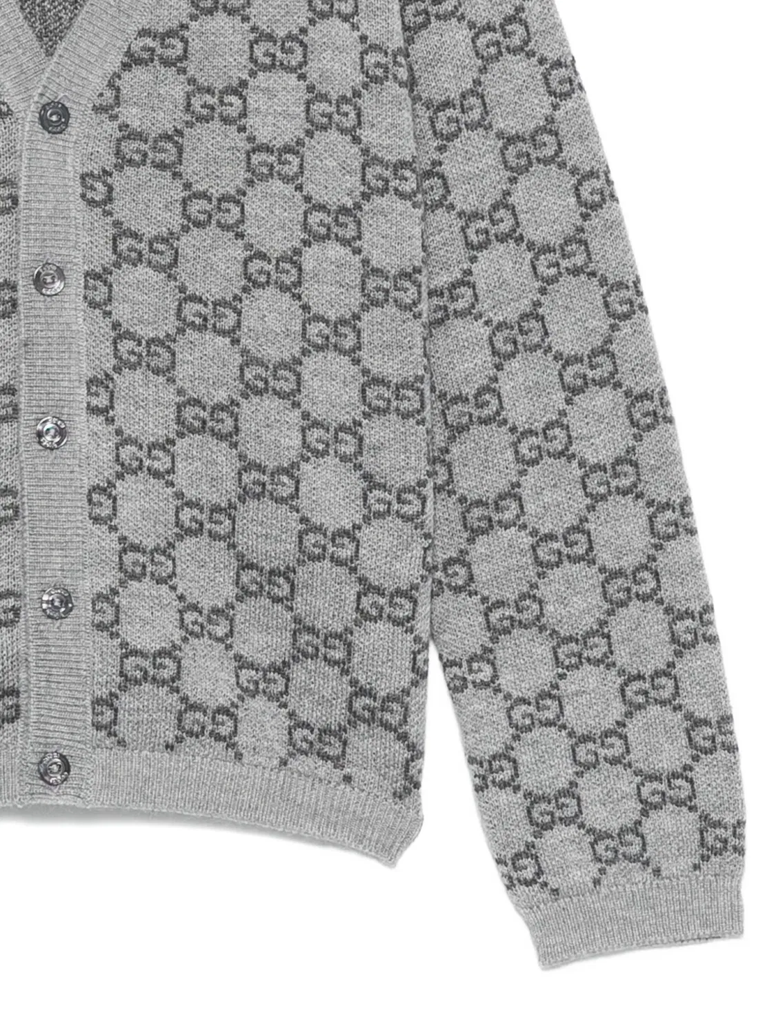 Кардиган с узором GG Gucci Kids, серый — фото 3