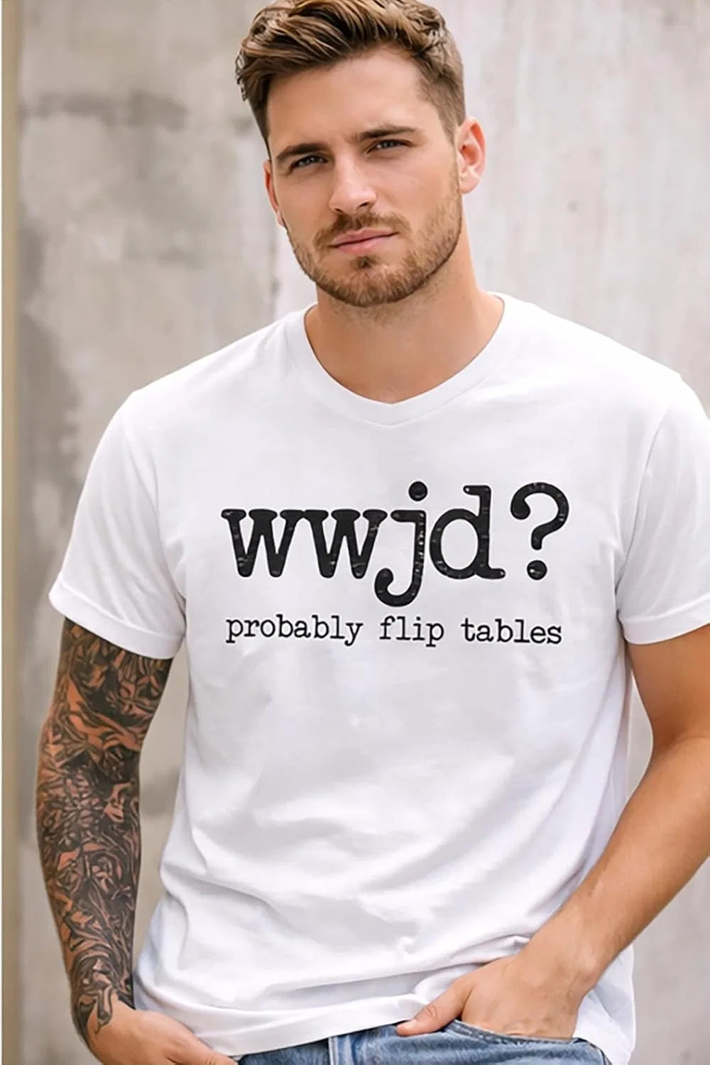 Женская футболка с принтом WWJD Probably Flip Tables Sucusk, Claret-r — фото 4