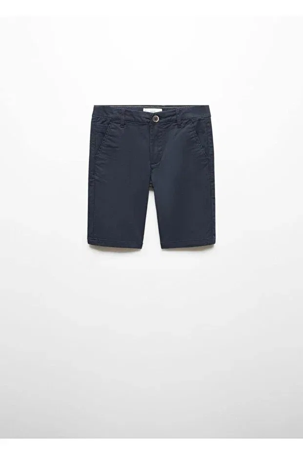 Детские шорты для мальчиков хлопковые Mango Kids, Navy Blue — фото 3