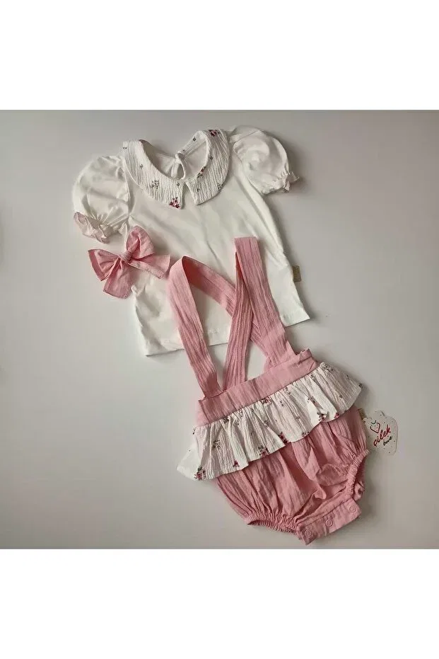 Детский комбинезон для девочек хлопковый Çilek Baby, Pink — фото 2