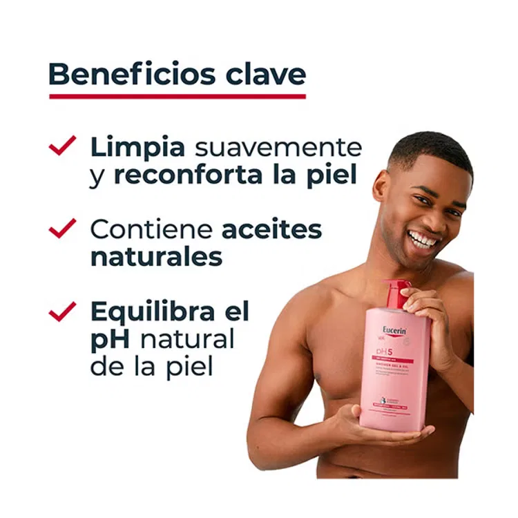 Гель для душа успокаивающий с декспантенолом и маслами EUCERIN, 1000 мл — фото 2