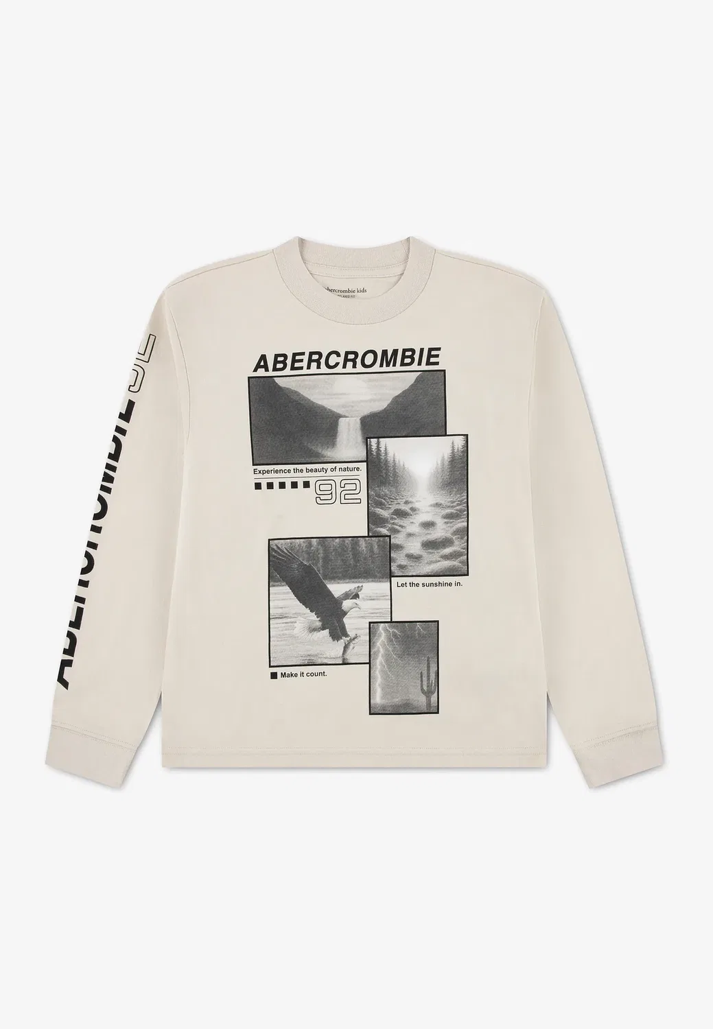 Футболка спортивного отдела - с длинными рукавами Abercrombie & Fitch, Oatmeal
