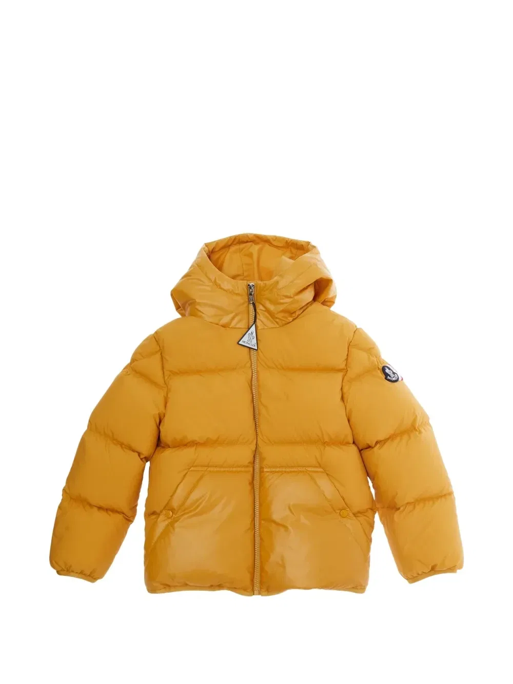 Пуховая куртка с капюшоном Moncler Enfant, желтый