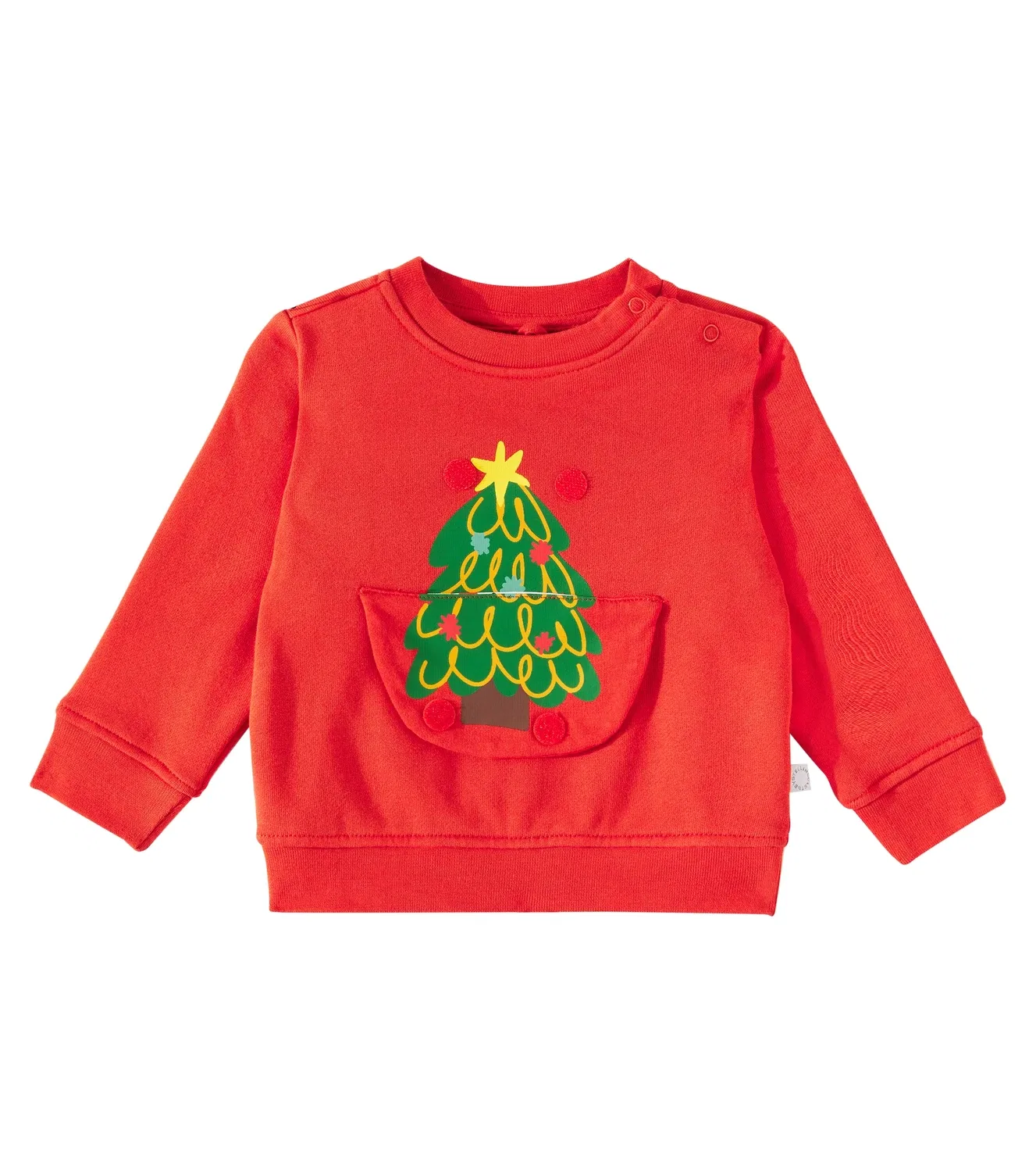 Детская толстовка из хлопкового трикотажа с принтом, Stella Mccartney Kids, красный