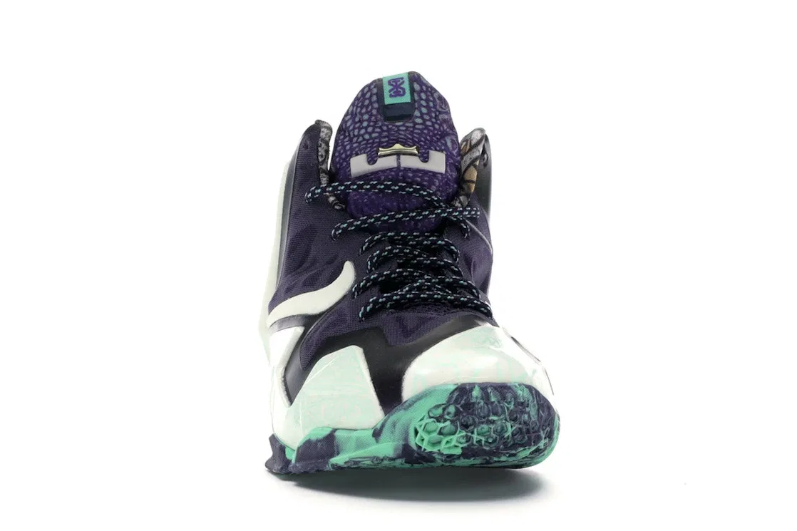 Детские кроссовки для мальчиков с высокой посадкой Nike LeBron 11, Cashmere/Green Glow-Purple Dynasty — фото 2