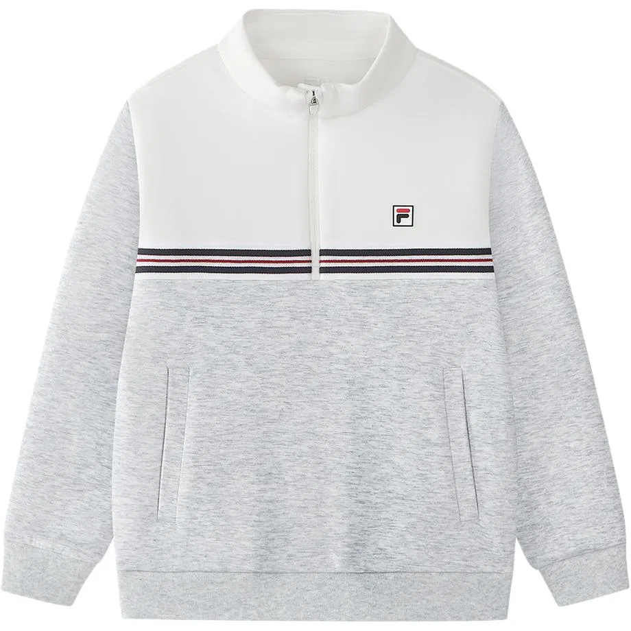 Детский свитшот с воротником-стойкой FILA KIDS, Vintage Heather Gray