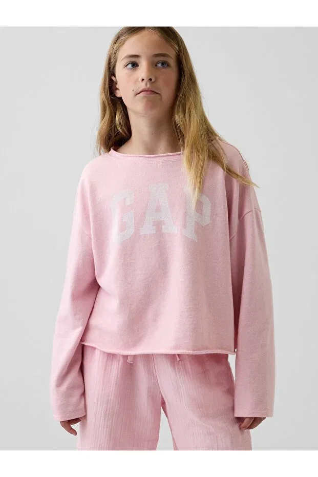 Детское для девочек свитшот с длинным рукавом Gap, Pink-002