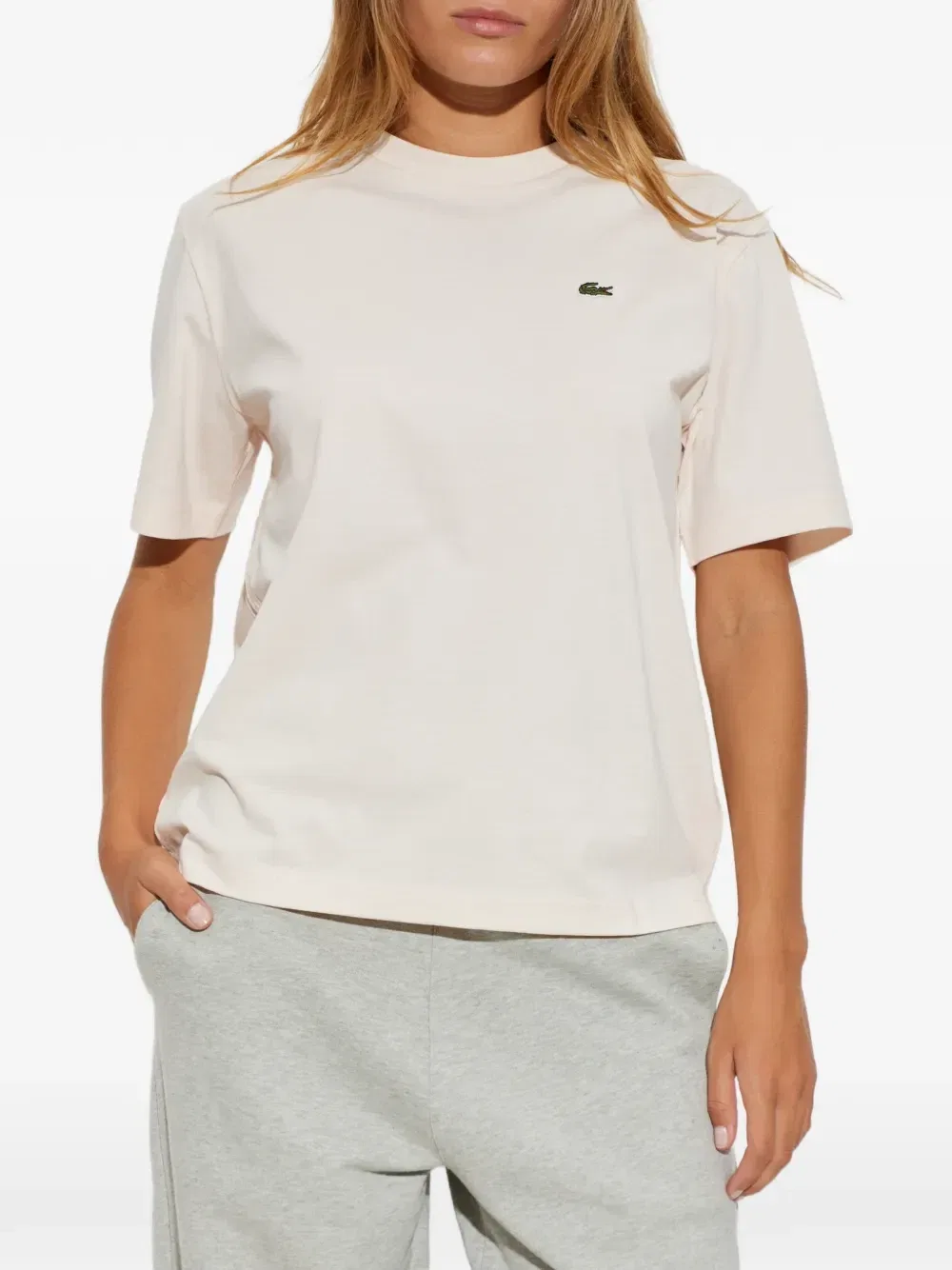 Футболка с нашивкой-логотипом Lacoste, розовый — фото 3