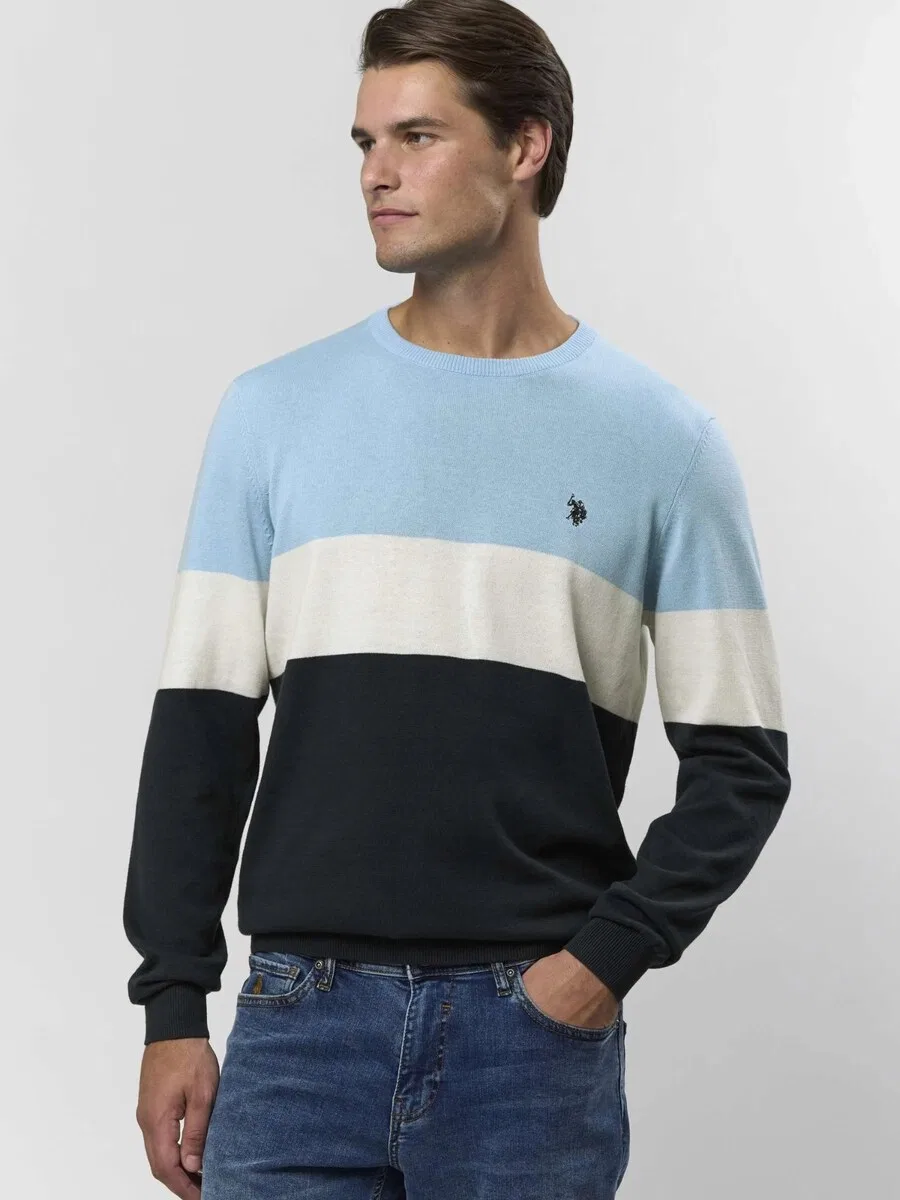 Свитер U.S. Polo Assn. 'UMRene' светло-голубого цвета — фото 3