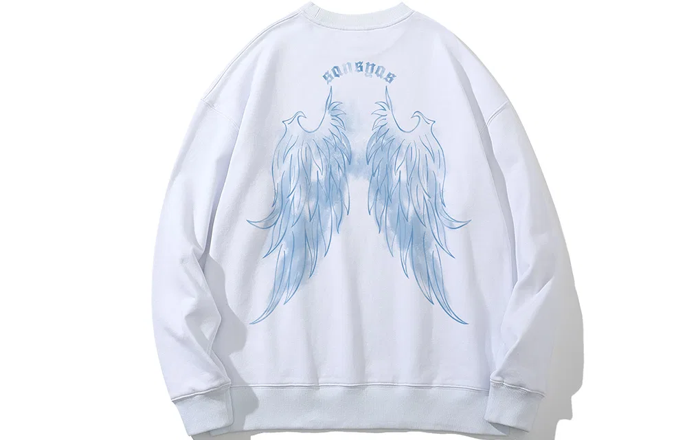 Детский свитшот с круглым вырезом, Crew Neck Pullover Sweatshirt Unisex SANSYAS, White