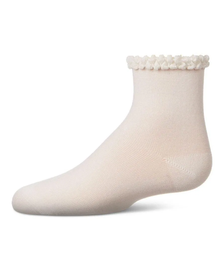 Детские носки-следки с фактурной резинкой, модель Bubble Stitch Welt MeMoi, Winter White