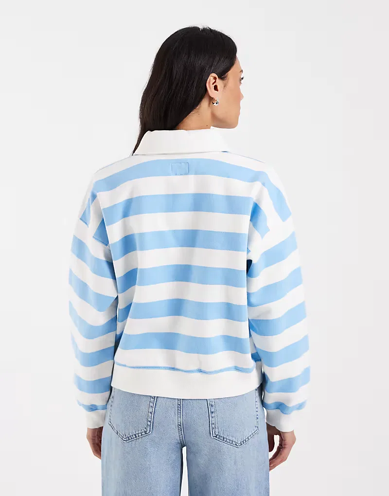 Поло винтажное в полоску с воротом Levi's, синий — фото 4