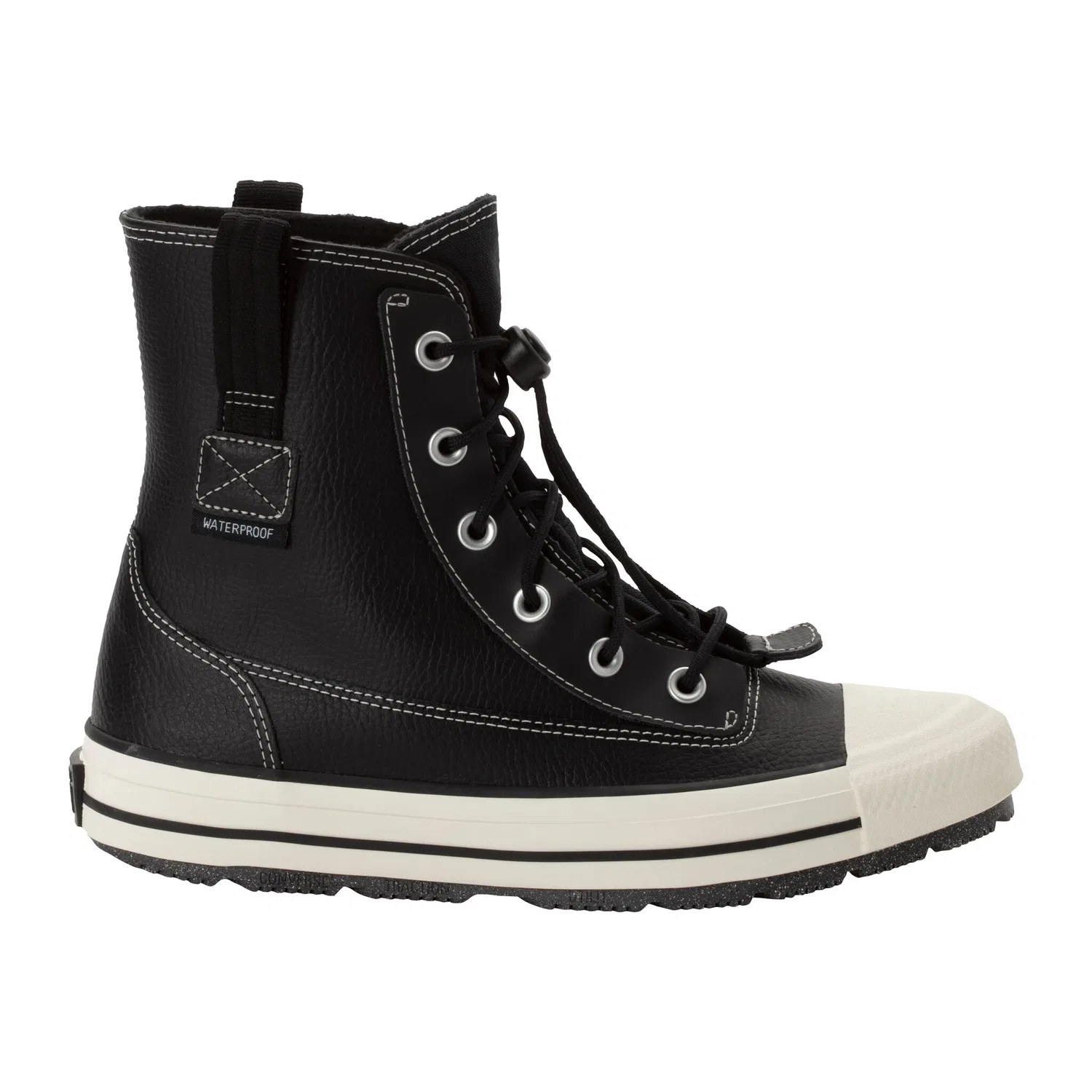 Детские кеды на шнуровке водонепроницаемые Converse, Black/Egret/Black — фото 3