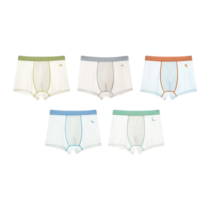 Детские трусы-боксеры тонкие с эластичным поясом 5 Pack Mesh Ice Silk MIIOW