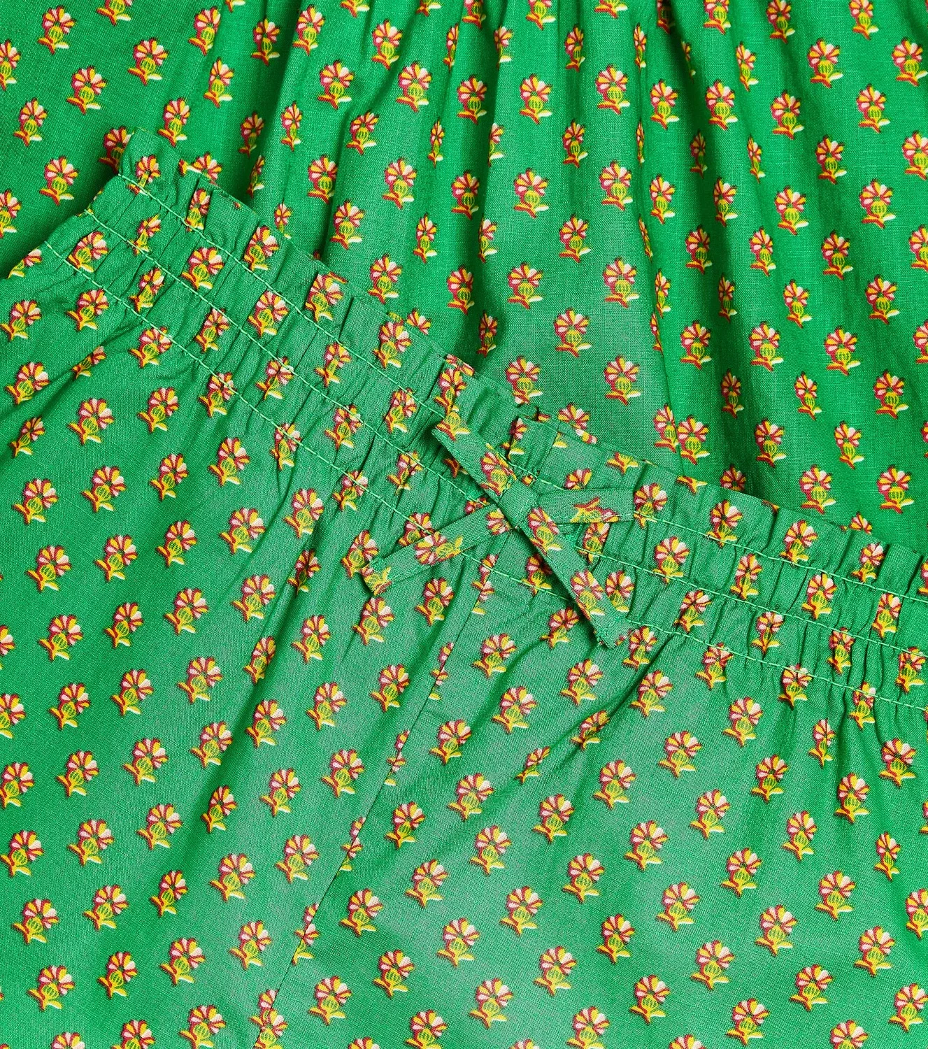 Комплект из топа и брюк хлопковый Preppy Woodblock Polo Ralph Lauren Kids, зеленый — фото 3
