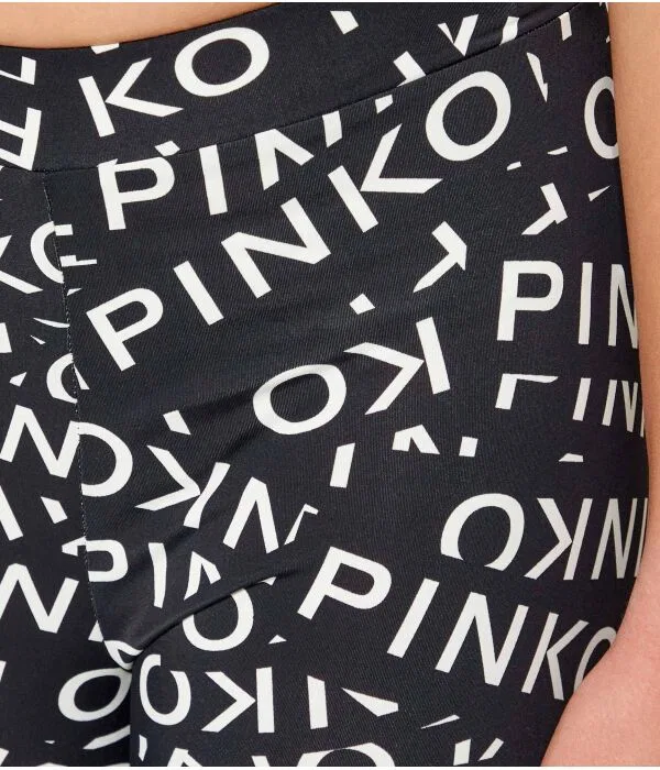 Детские леггинсы для девочек с принтом Slim Fit Pinko Up, черный — фото 4