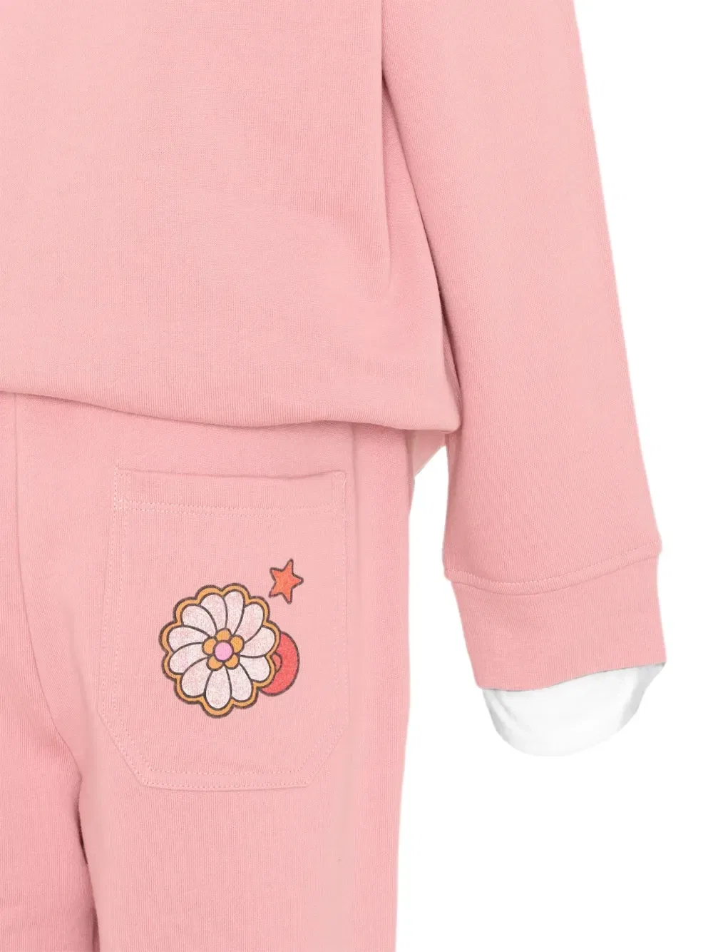 Хлопковый спортивный костюм с графическим принтом Stella Mccartney Kids, розовый — фото 3
