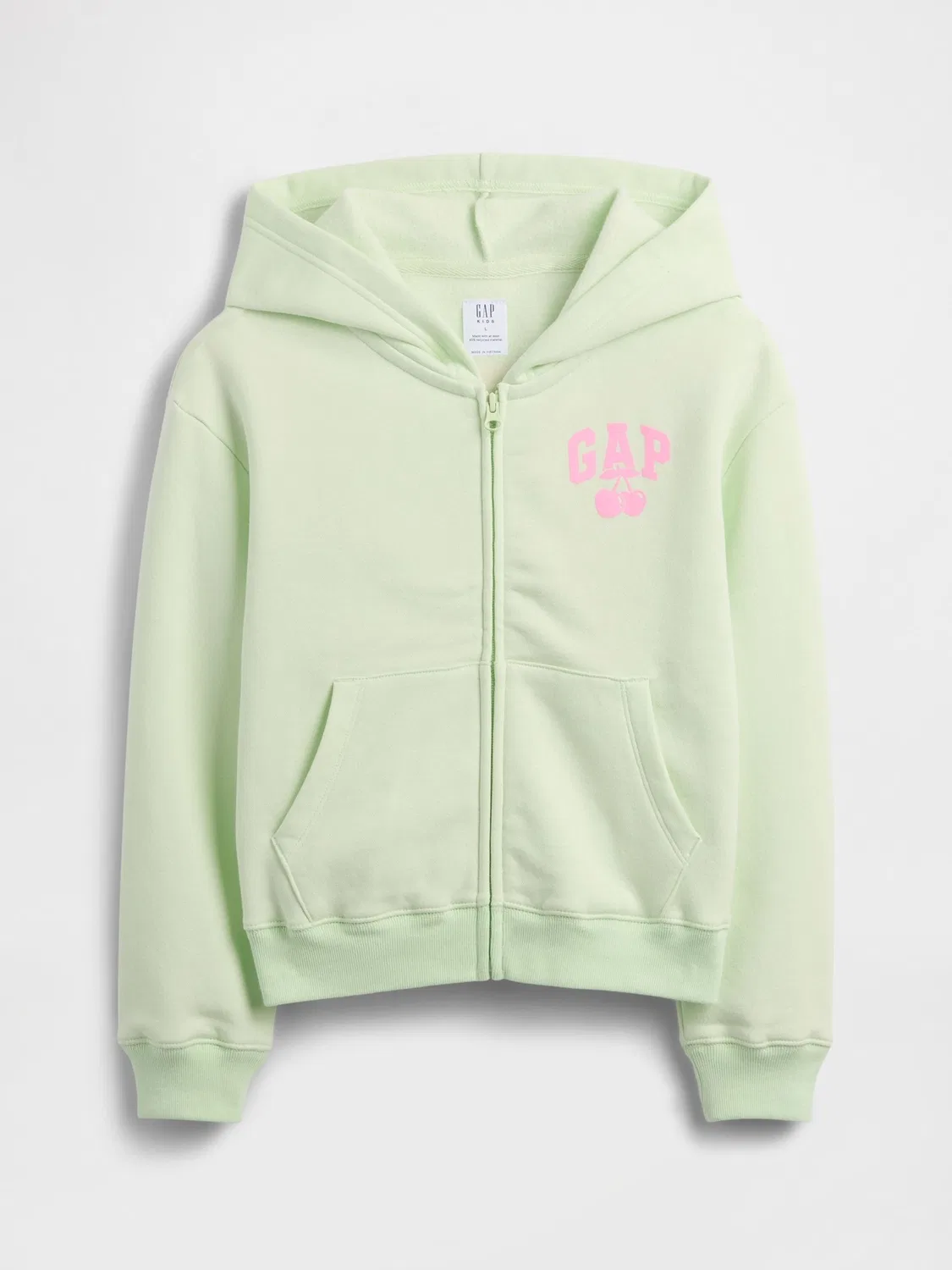 Худи на молнии Gap Relaxed Logo, зеленое