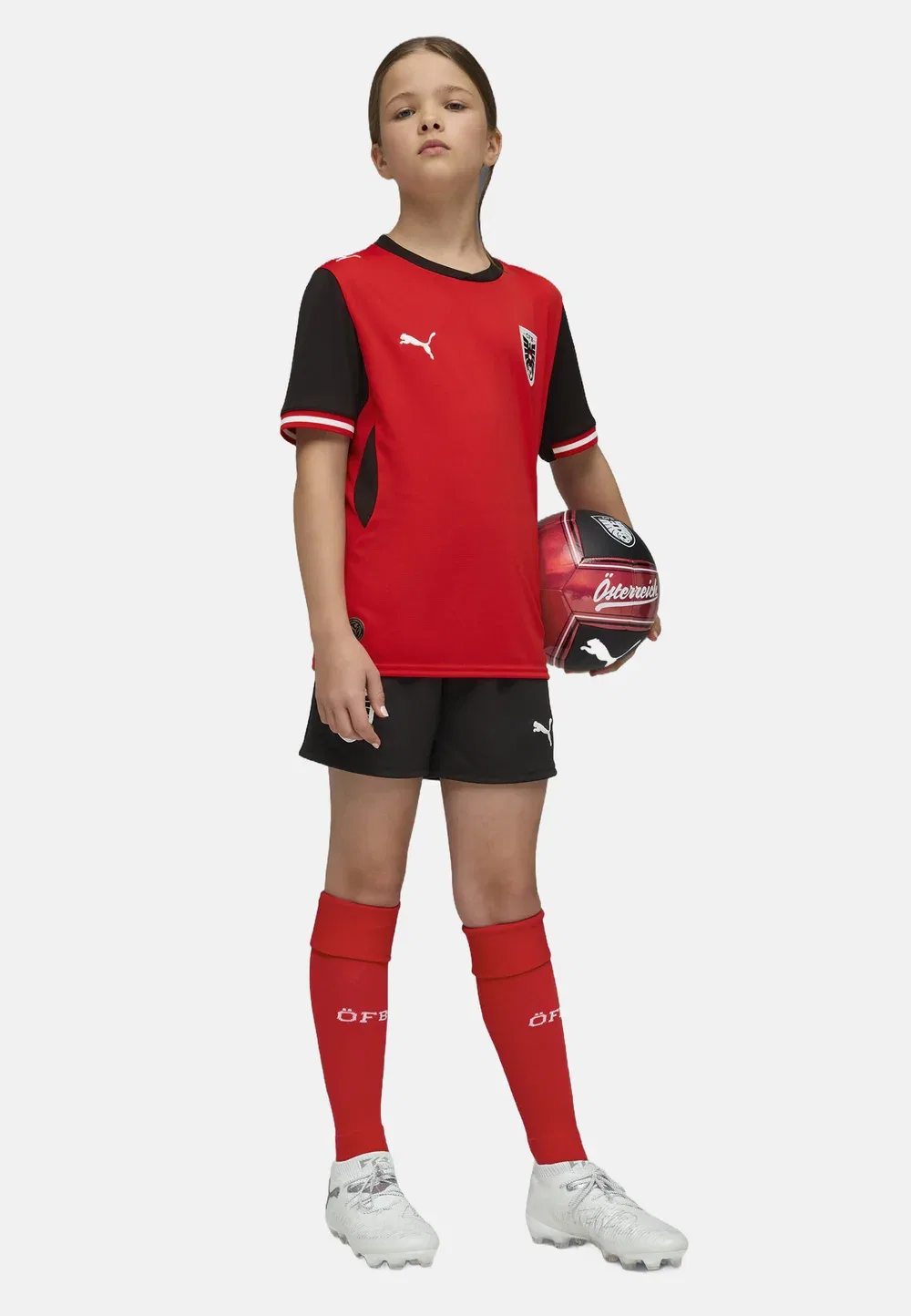 Шорты Österreich 2026 унисекс - спортивные шорты Puma, Black- Red