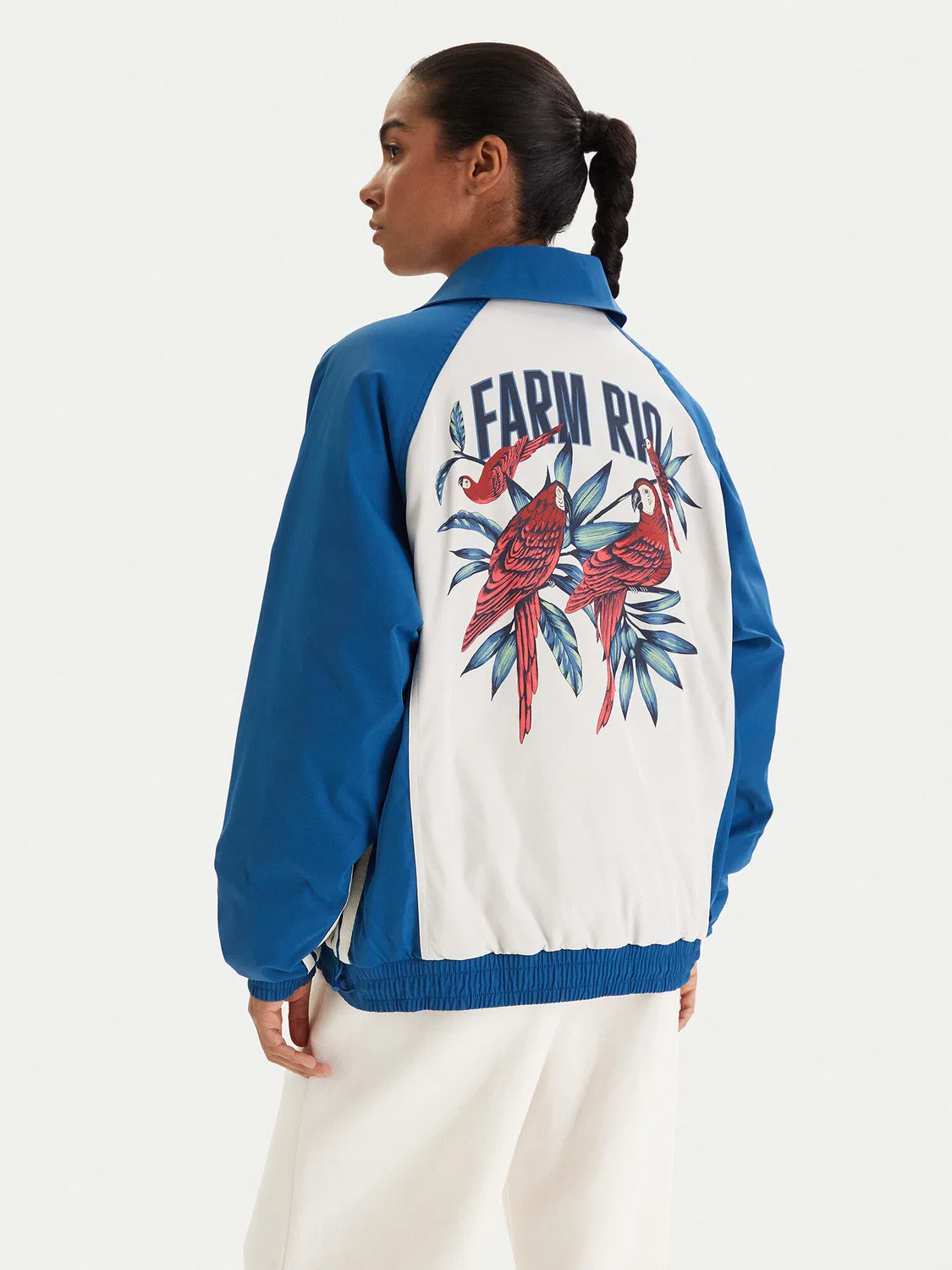 Женский свитшот оверсайз Farm Rio Premium Adidas, синий