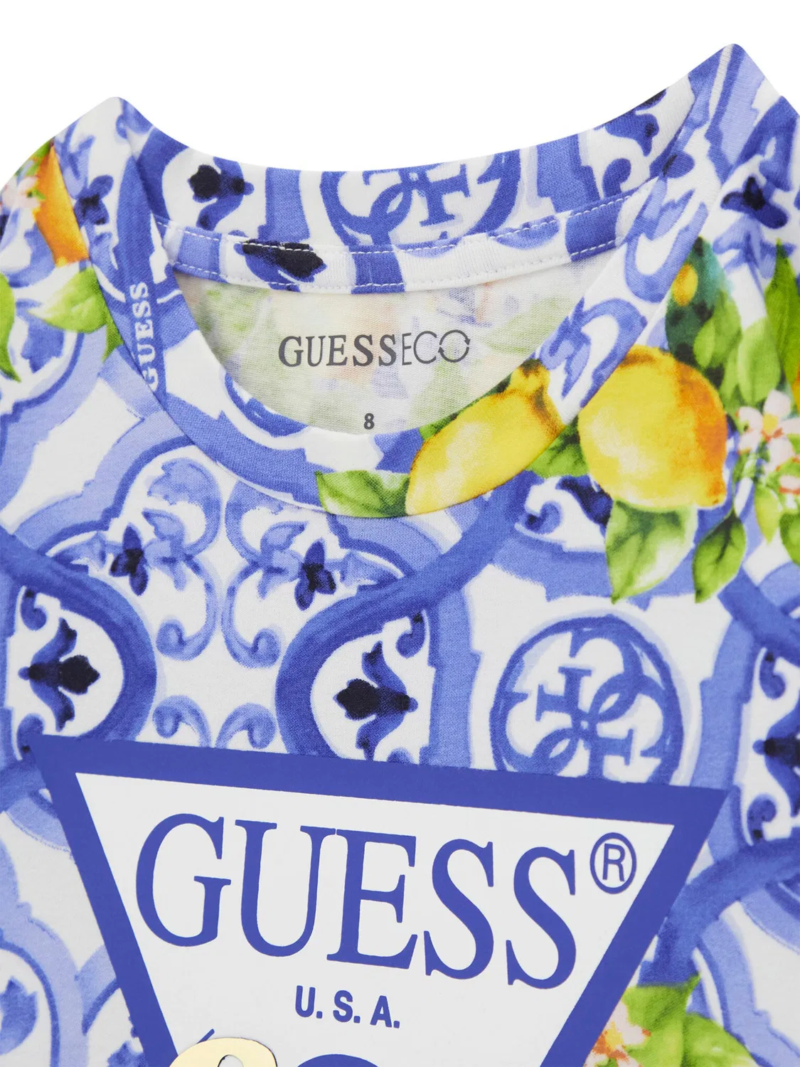 Футболка свободного кроя для девочки Guess, синий — фото 3