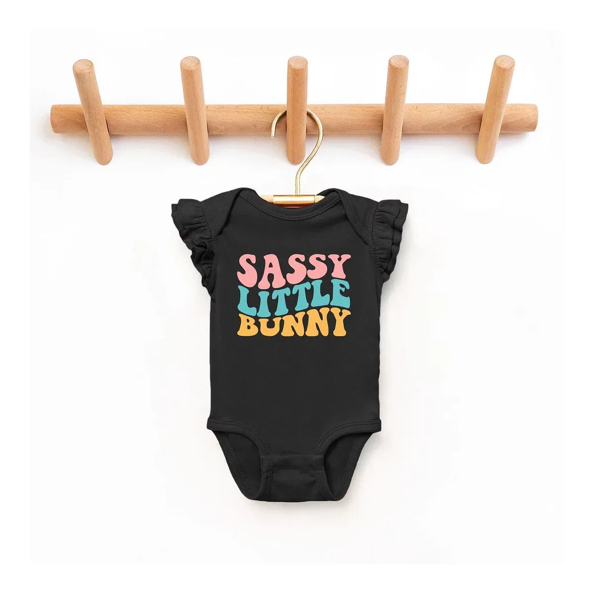 Детское боди с коротким рукавом Sassy Little Bunny The Juniper Shop, Black