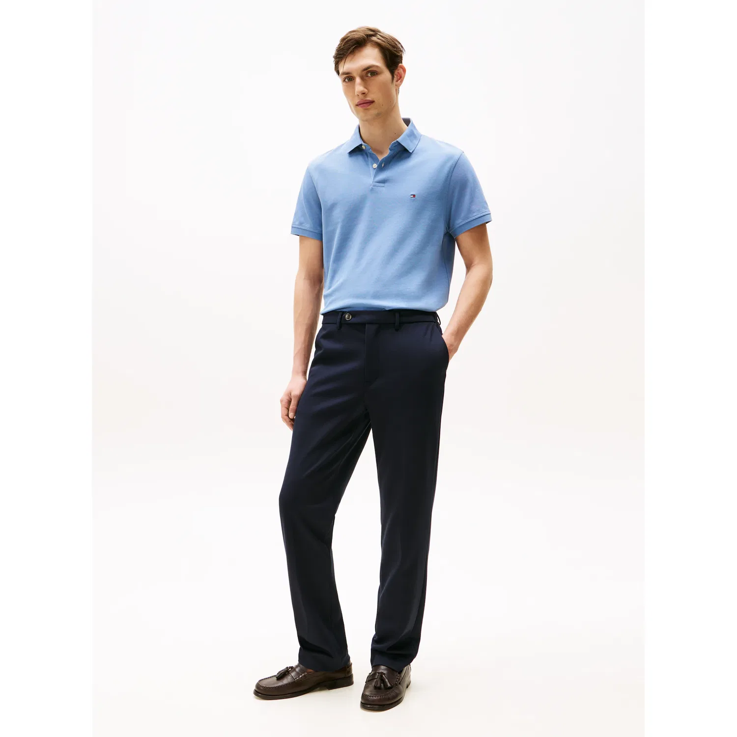 Мужское поло из пике Tommy Hilfiger, Brisk Blue — фото 2