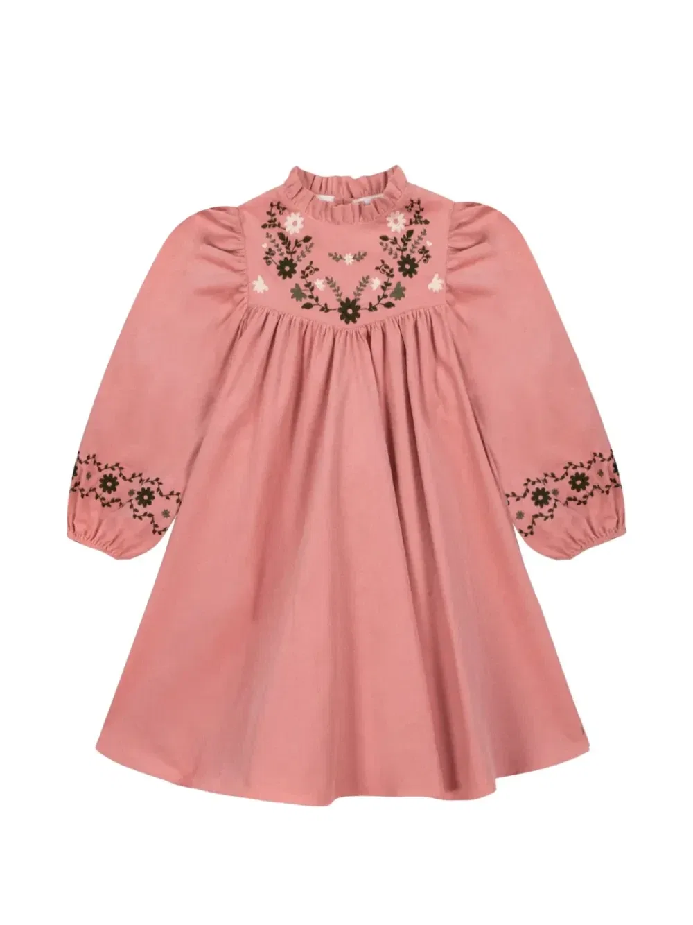 Бархатное платье Pauline с вышивкой Bonton, розовый