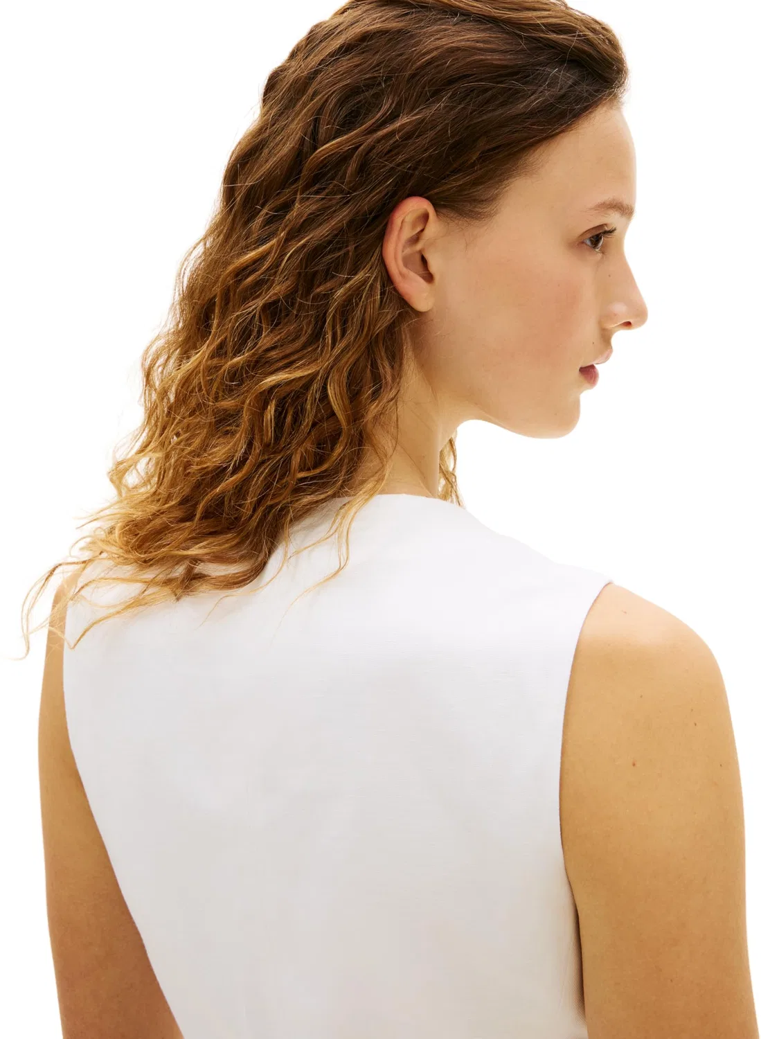 Женский жилет из льняной смеси Tommy Hilfiger, White (Th Optic White) — фото 4