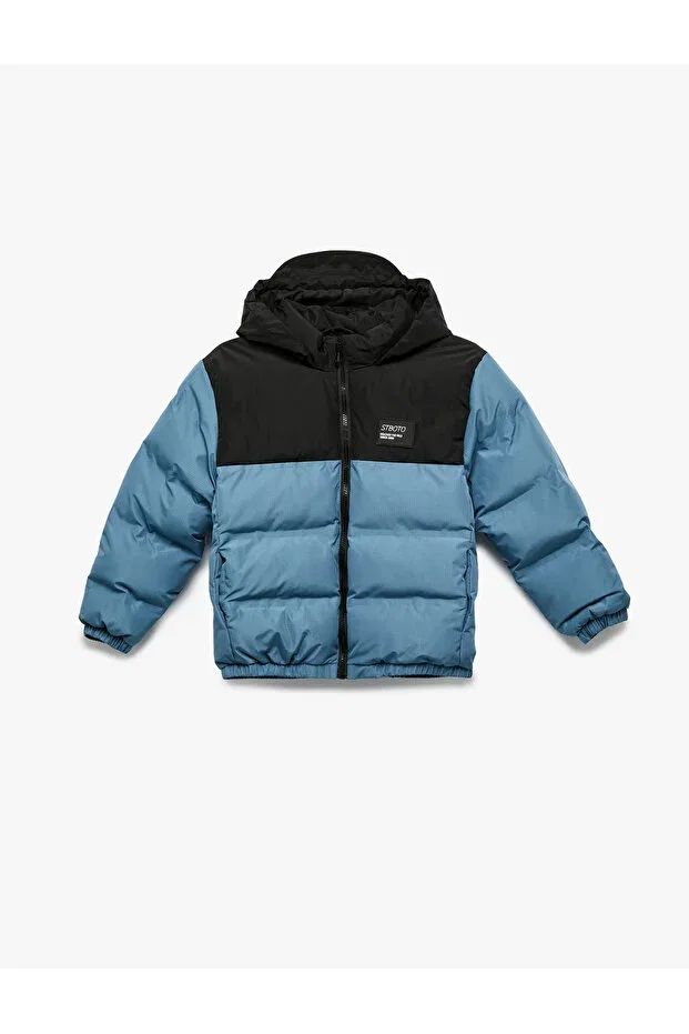 Детское пуховое пальто для девочек с капюшоном Koton, Blue