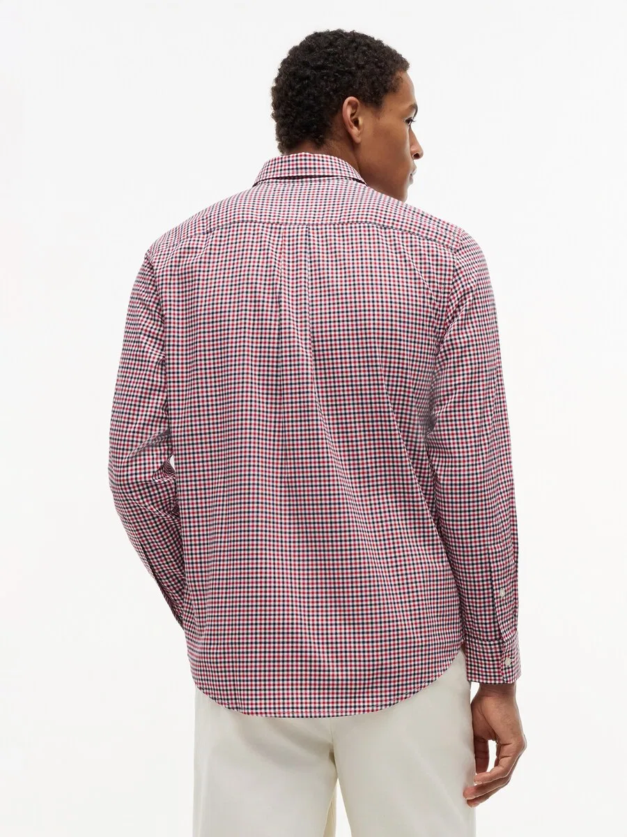 Рубашка на пуговицах TOMMY HILFIGER прямого кроя, цвет «Regular Fit Flex Gingham», красная — фото 4