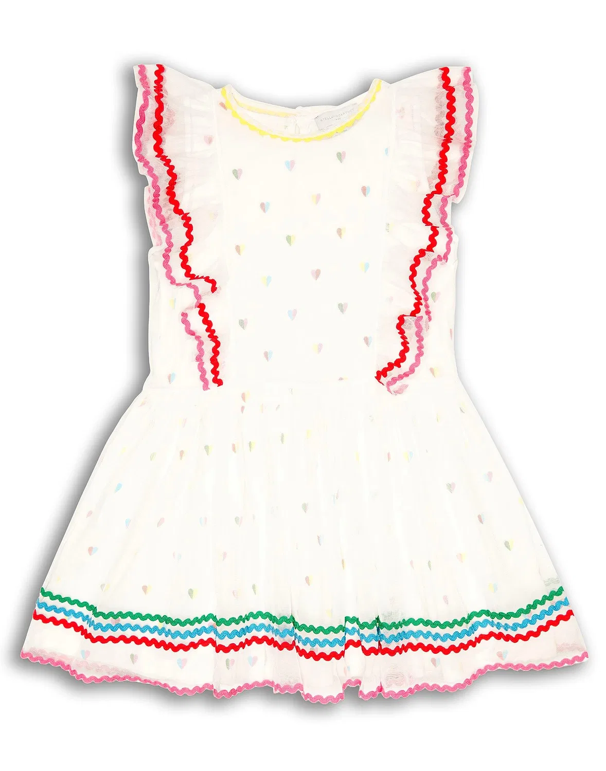 Детское платье для девочек из фатина с принтом Stella Mccartney Kids, белый