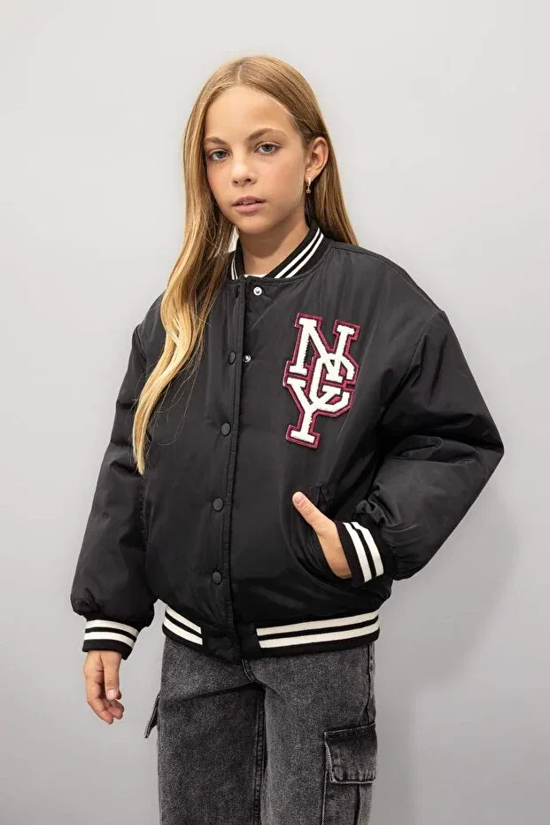Детское пальто для девочек водонепроницаемое Bomber jackets Defacto, Black Bk27