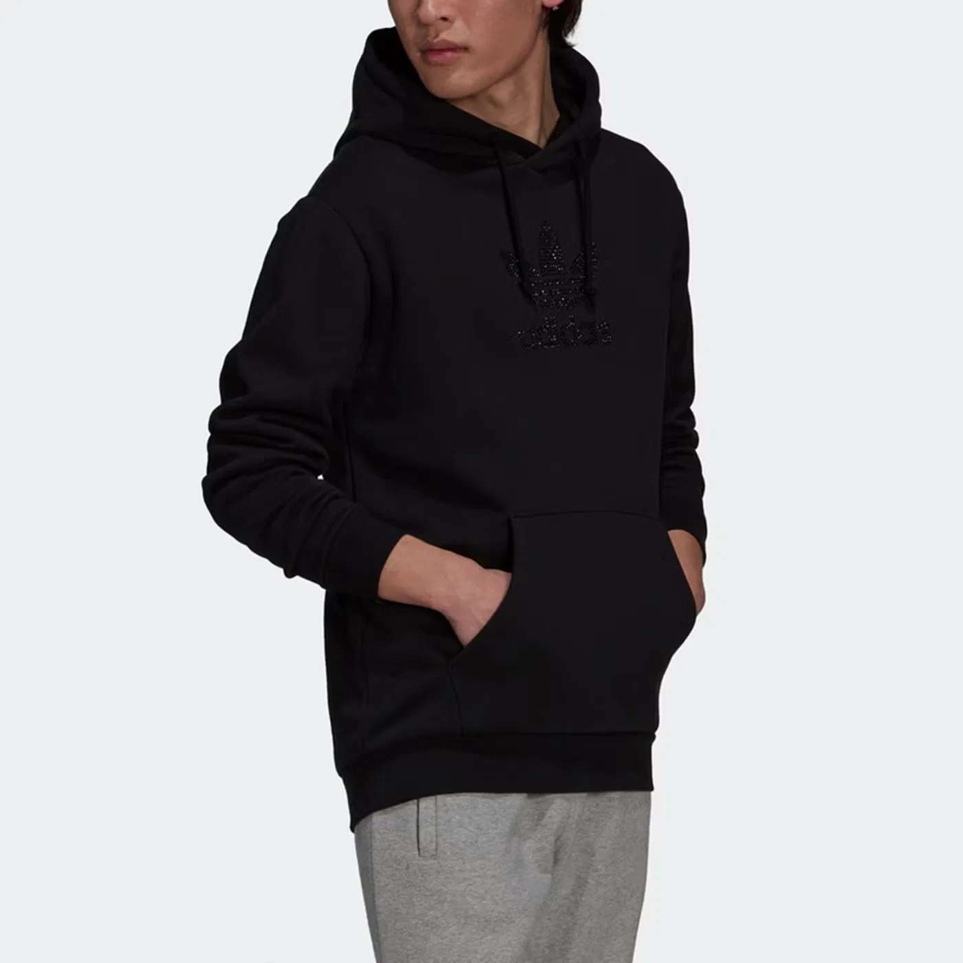 Пуловер спортивный с логотипом Adidas, черный — фото 4