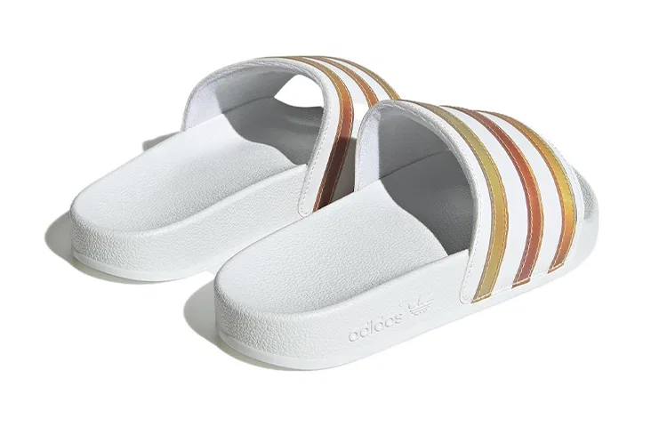 Детские шлепанцы с принтом Adidas Adilette Slide J, White Multi-Color — фото 4