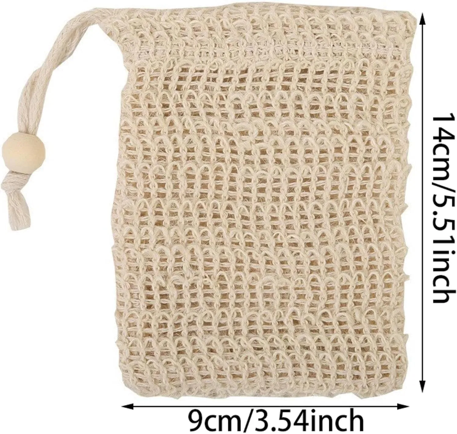 Мыльная сумка для скрабирования, 5 шт, Sisal, 14x9 см Generisch — фото 4
