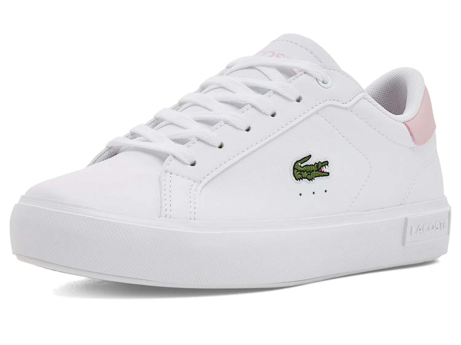 Кроссовки Powercourt (для маленьких и больших детей) Lacoste Kids, White/Light Pink